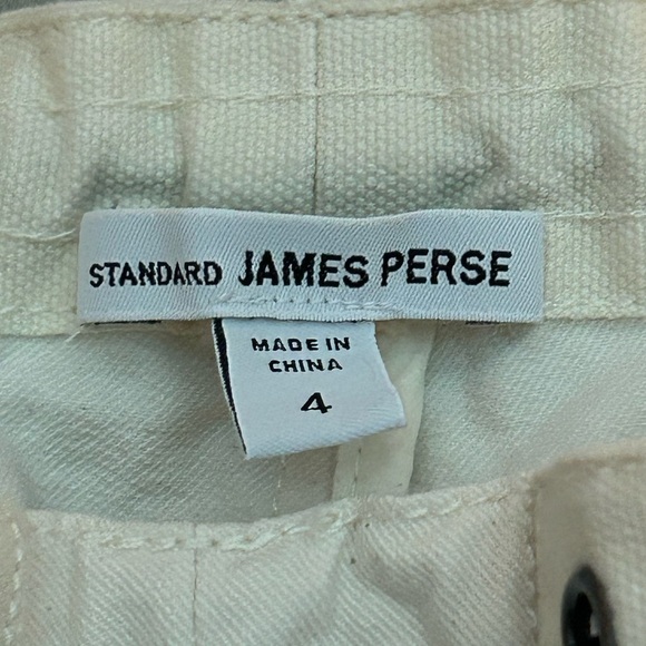 Men’s Standard James Perse White Cream 100% Cotton Cargo Pants - Size 4 - Picture 11 of 14